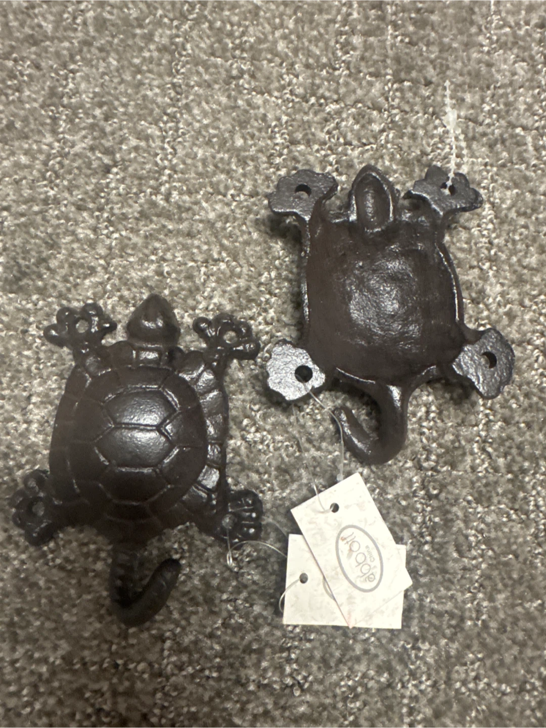 Set of 2 Cast Iron Turtle Hooks - photo 2
