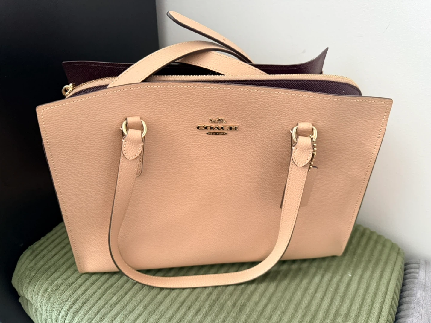 Coach Pebble Leather Tote Bag - Tan - photo 2