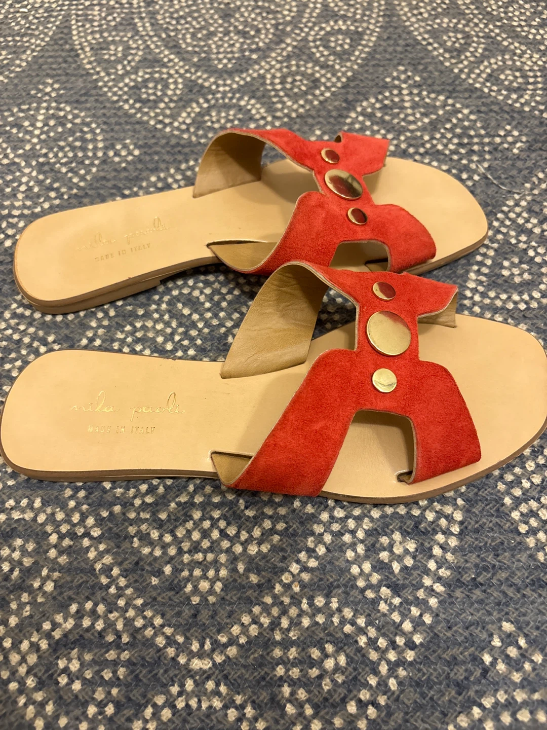 Mila Rossi Red Suede Slip-On Sandals - photo 2