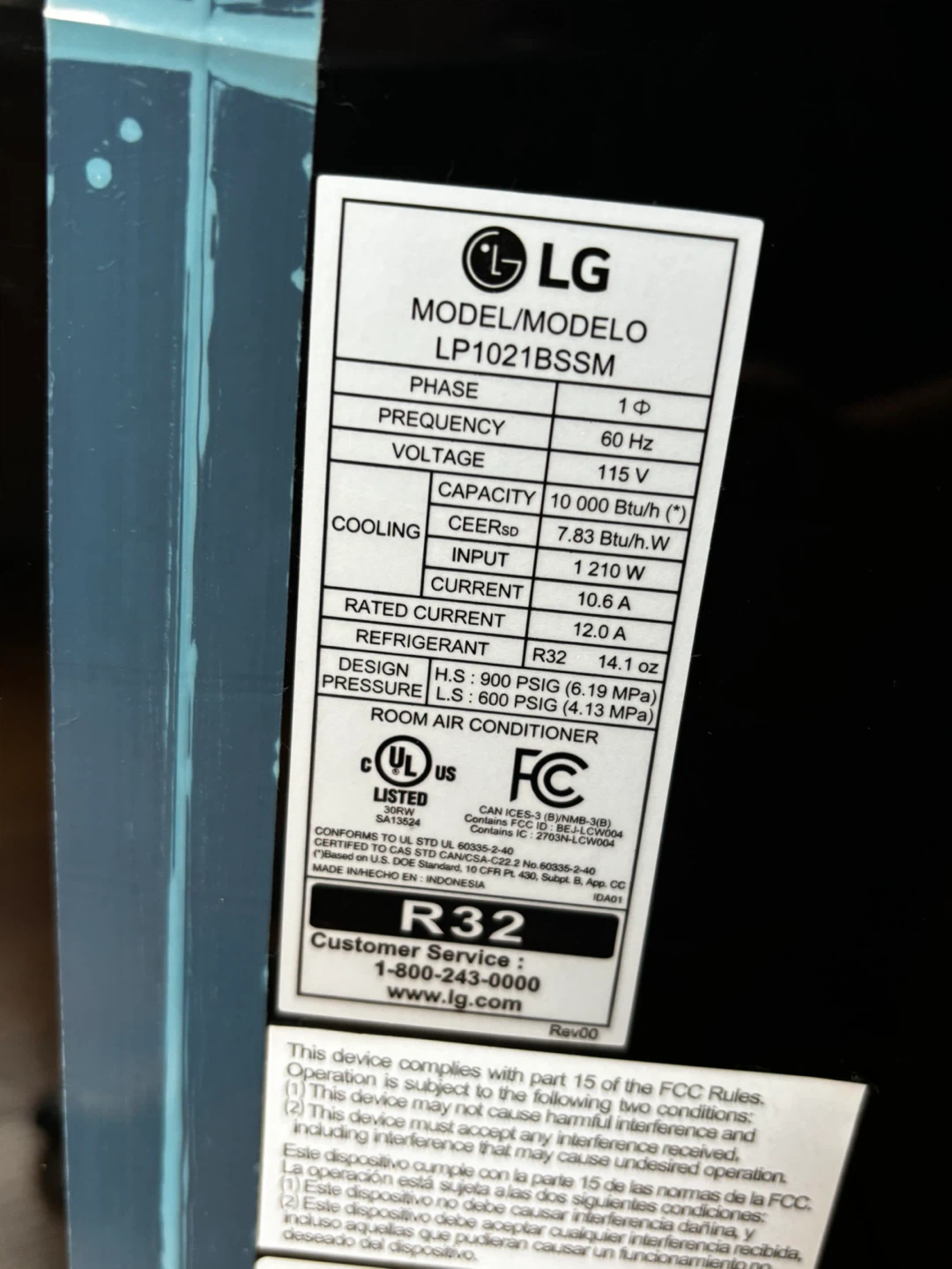 LG LP1021BSSM Portable Air Conditioner