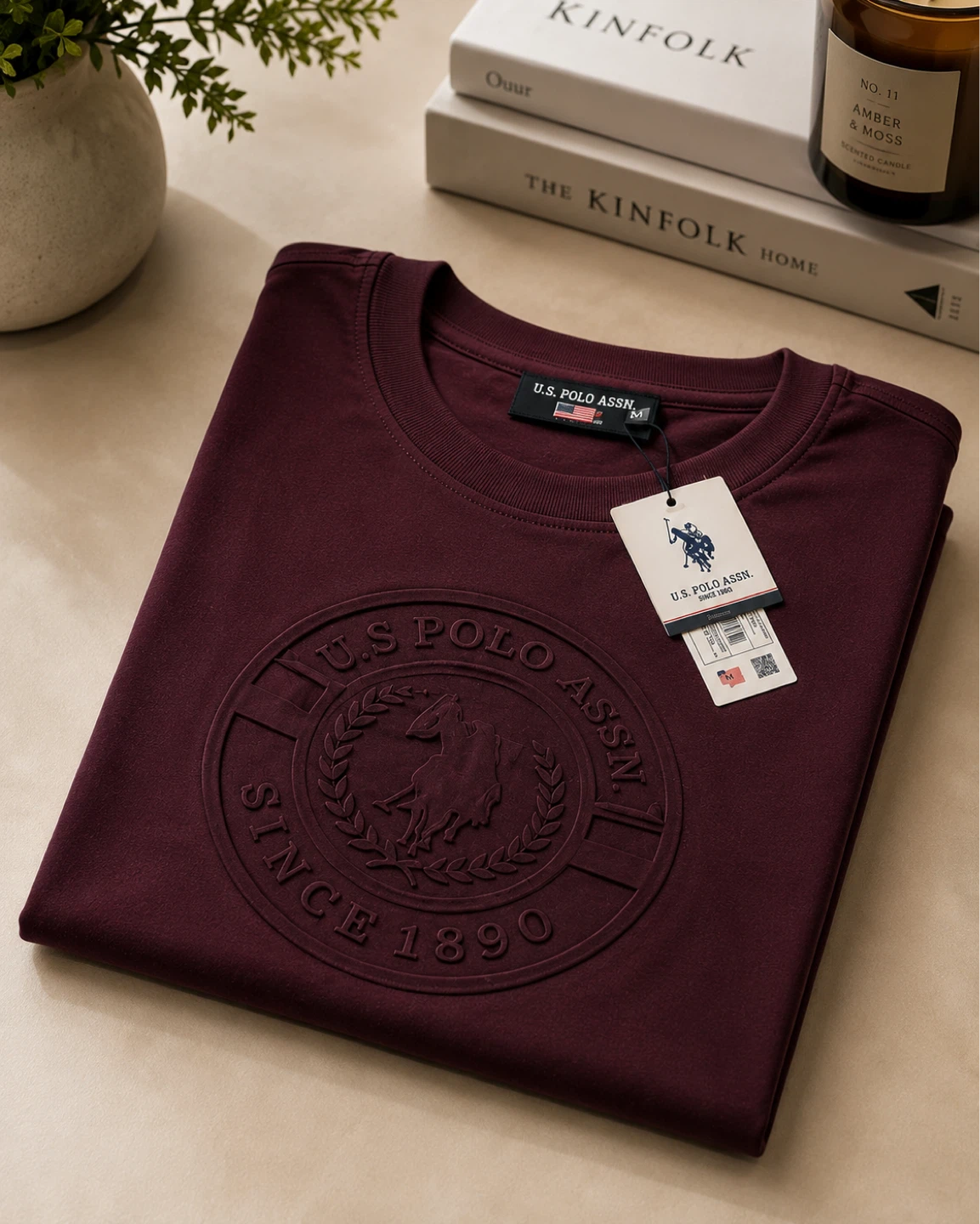 U.S. Polo Assn. Embossed Logo T-Shirt - Burgundy - Medium - photo 3