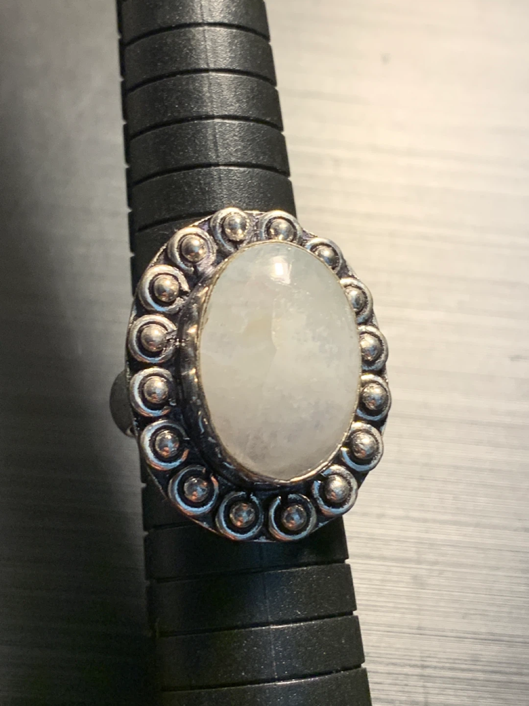 Moonstone Silver Ring. New. Size 9.