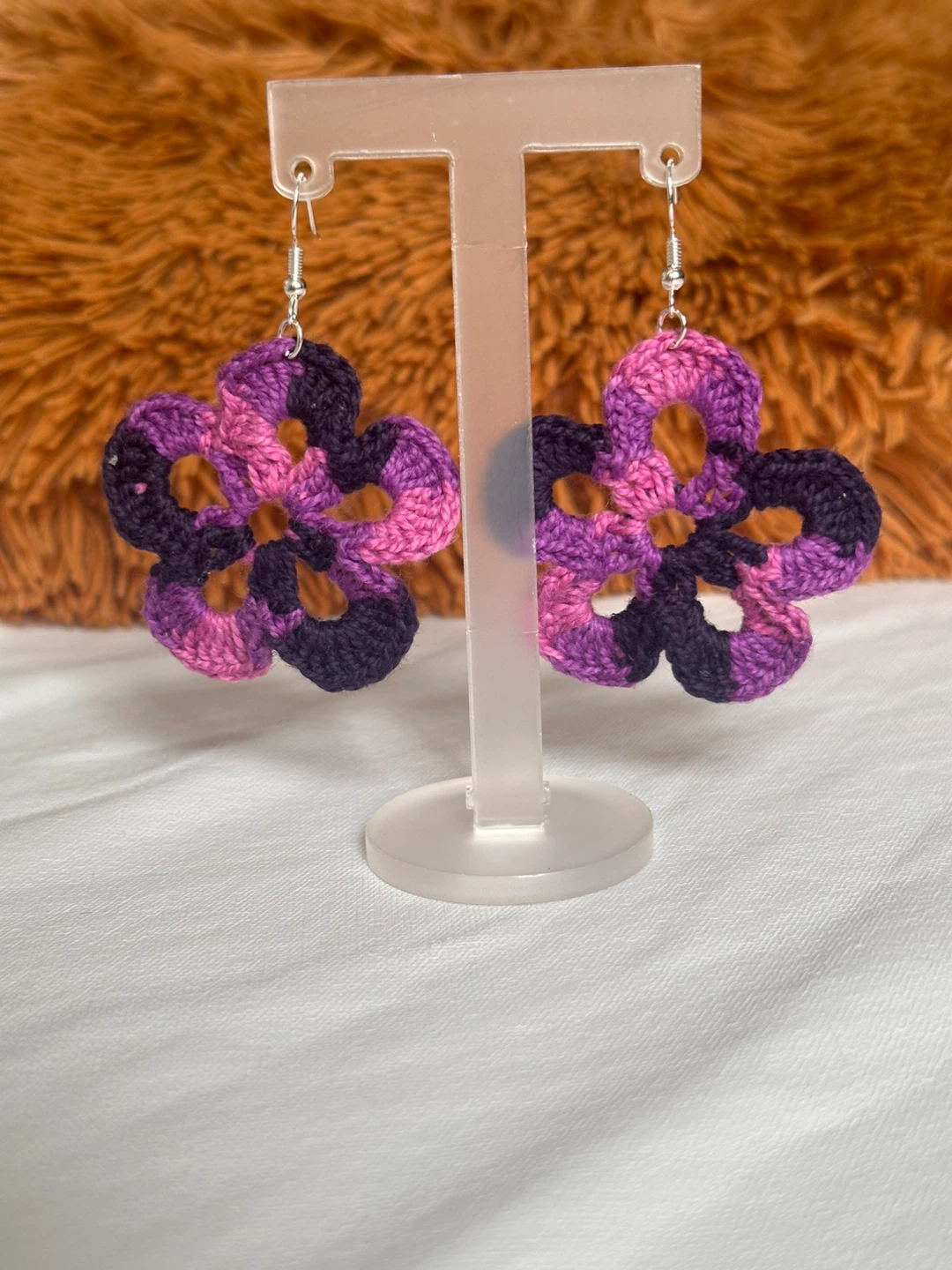 Handmade Crochet Flower Earrings