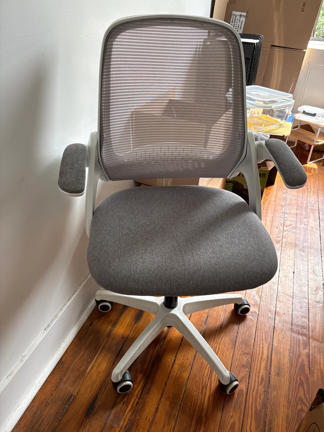 Gray Office Chair with Mesh Back