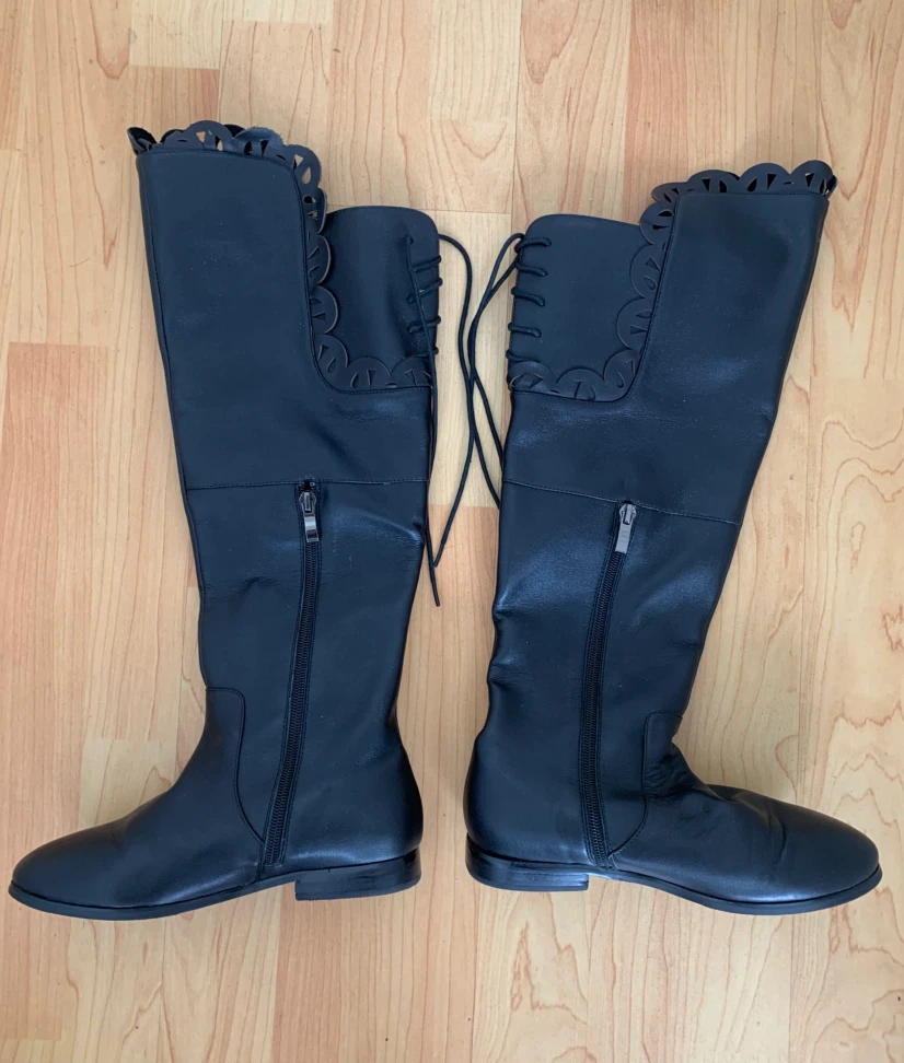 Black Knee-High Boots .Size:35