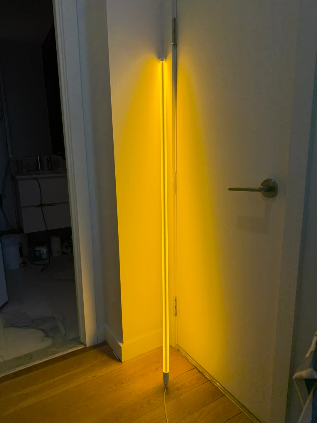 HAT Yellow Neon Tube Floor Lamp