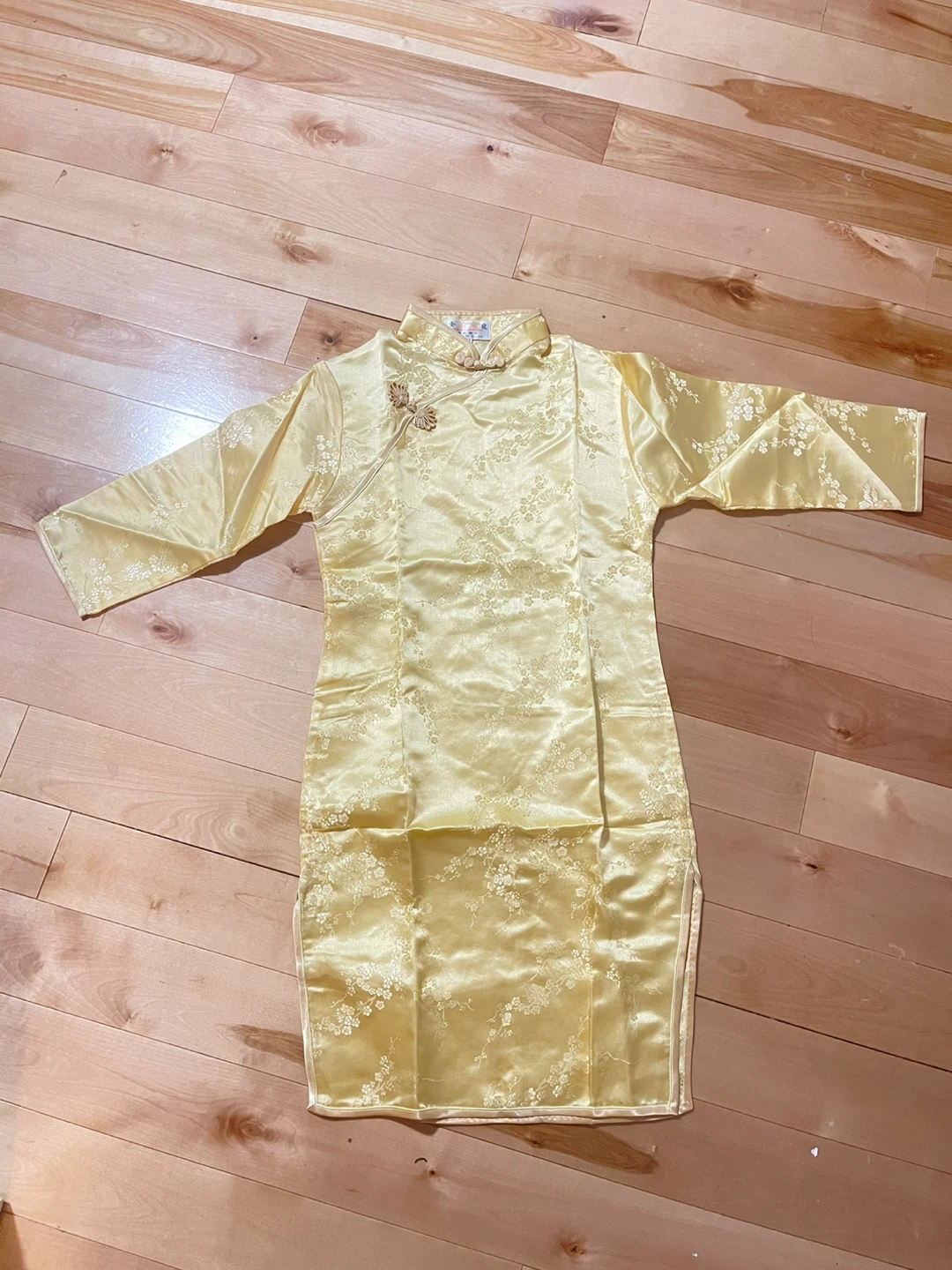 Children's Yellow Brocade Cheongsam Dress