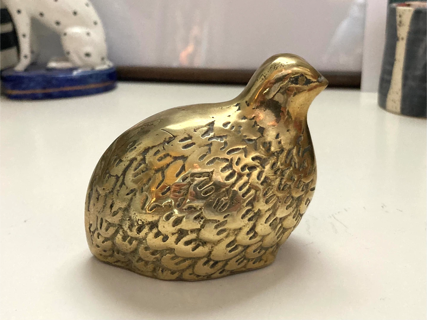 Vintage Brass Quail