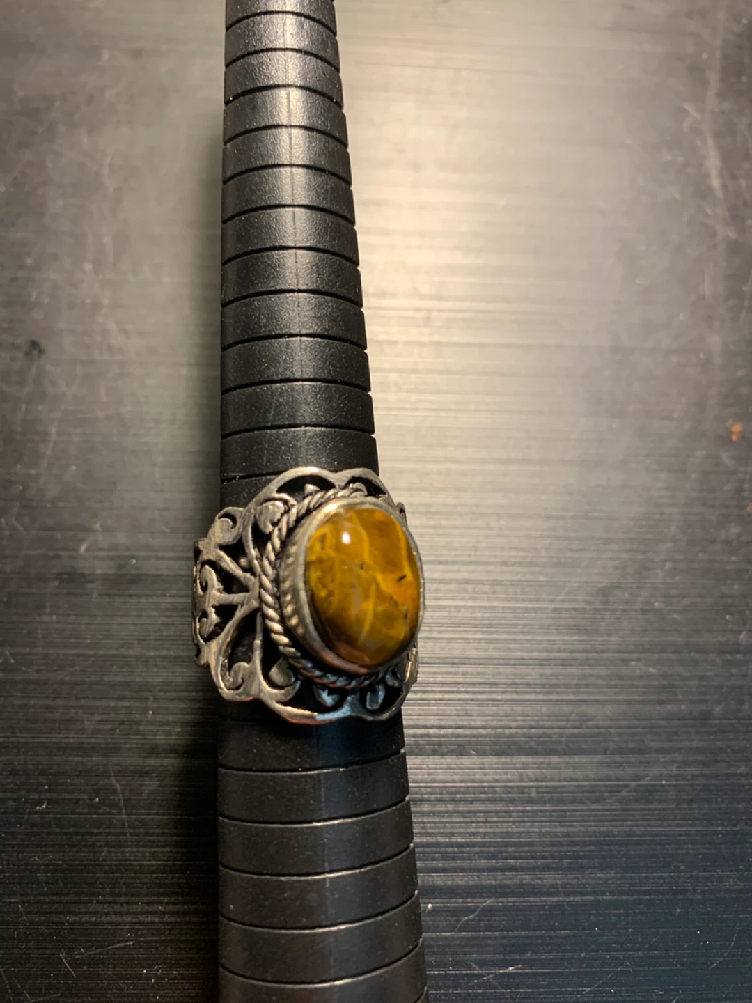 Womens Silver Tigers Eye Ring. Size 9. New.