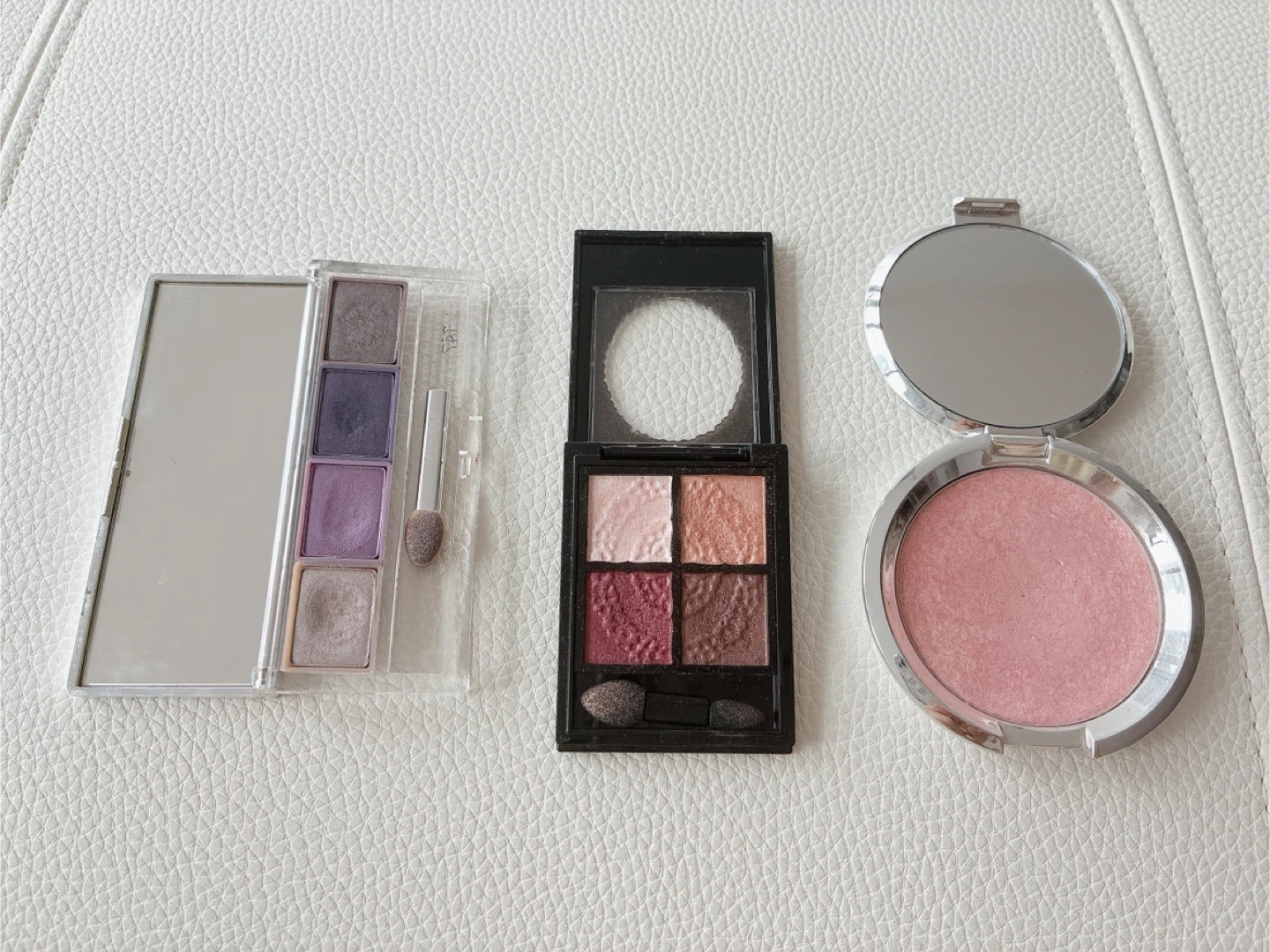 Visée & Clinique eyeshadows and Becca highlighter palette
