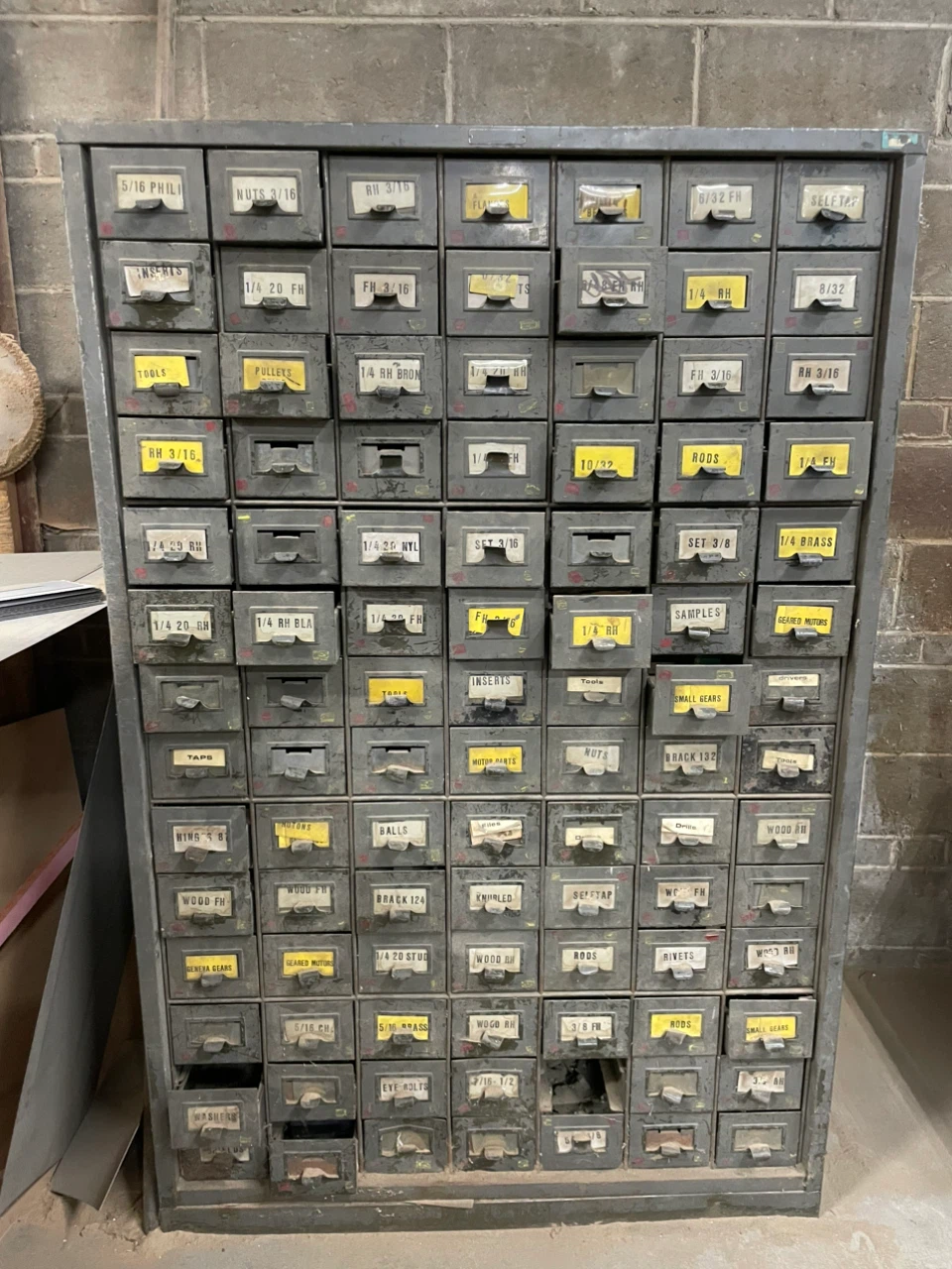 Vintage Metal Parts Cabinet