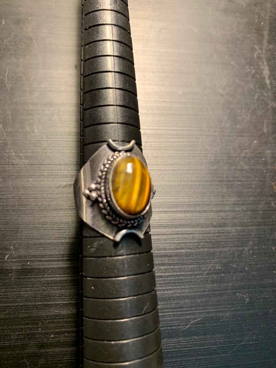 Womens Silver Tigers Eye Ring. New. Size 8.5.