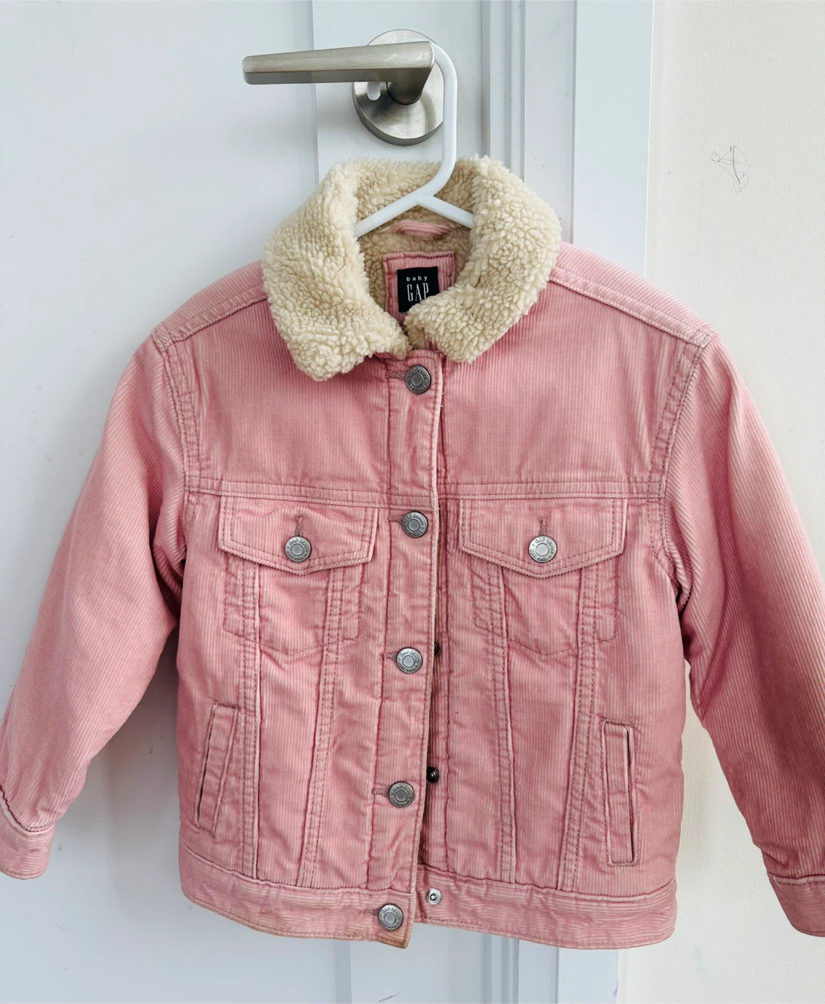 Girls Coat - Gap Pink Corduroy Sherpa Coat - like New