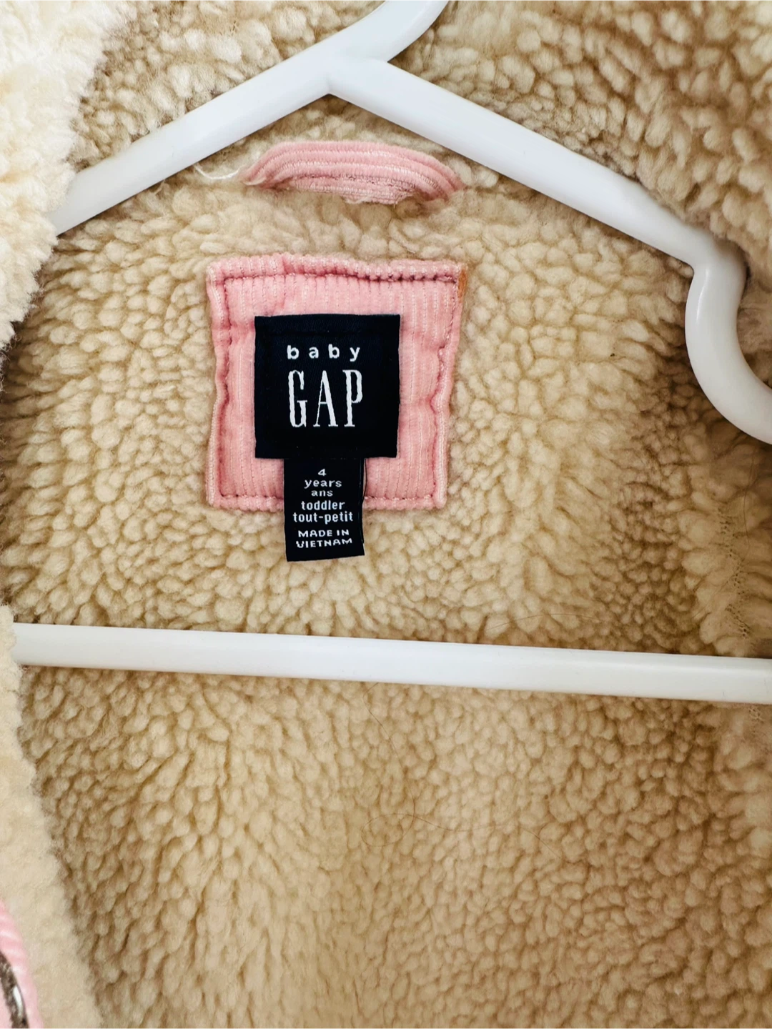 Girls Coat - Gap Pink Corduroy Sherpa Coat - like New - photo 2