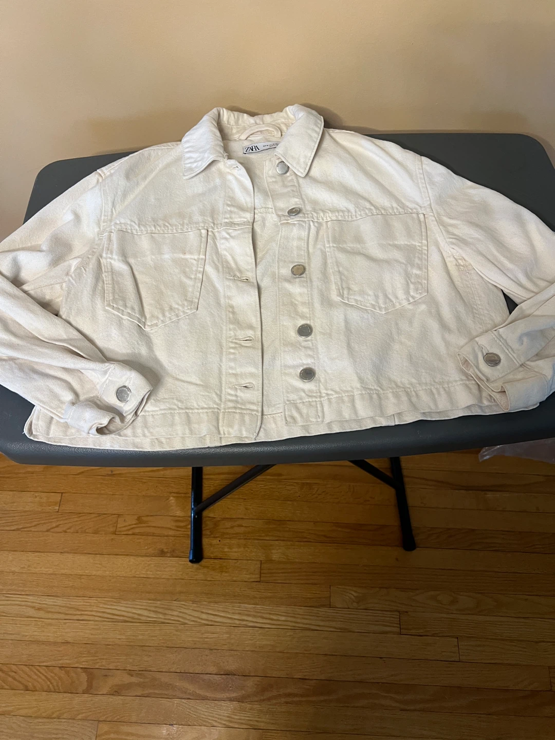 Zara Cream/Off White Denim Jacket - XS
