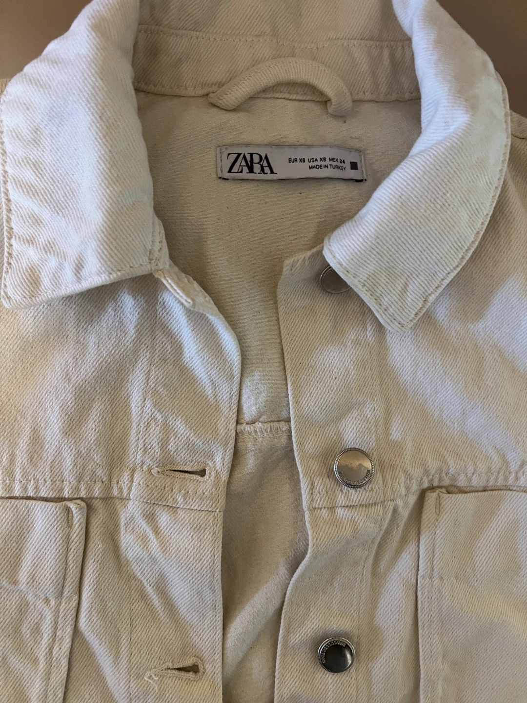 Zara Cream/Off White Denim Jacket - XS - photo 2