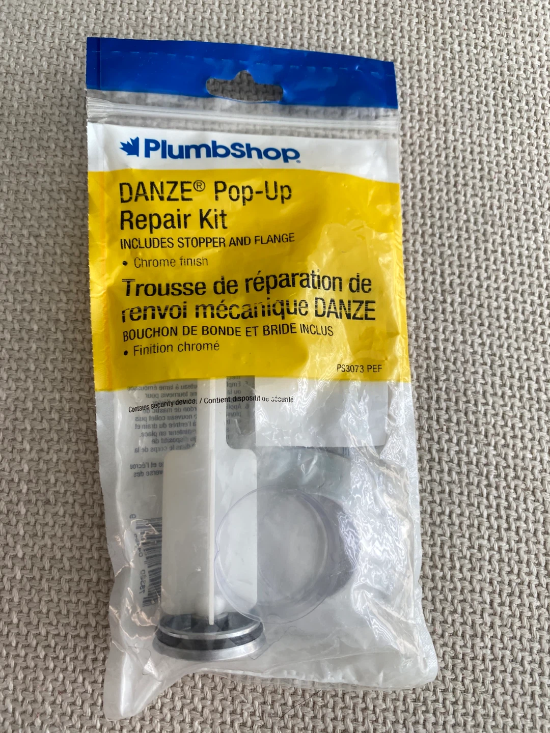 Bathroom Sink Drain Stopper & Flange DANZE Repair Kit PS3073 PEF