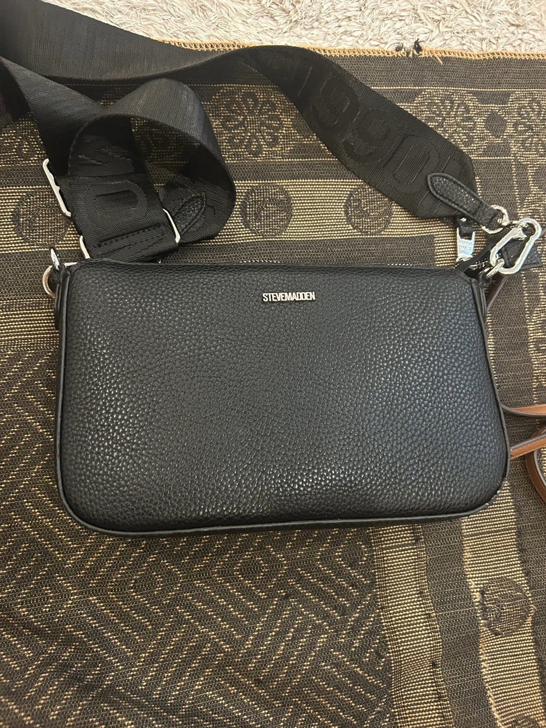 Steve Madden Black Leather Crossbody Bag