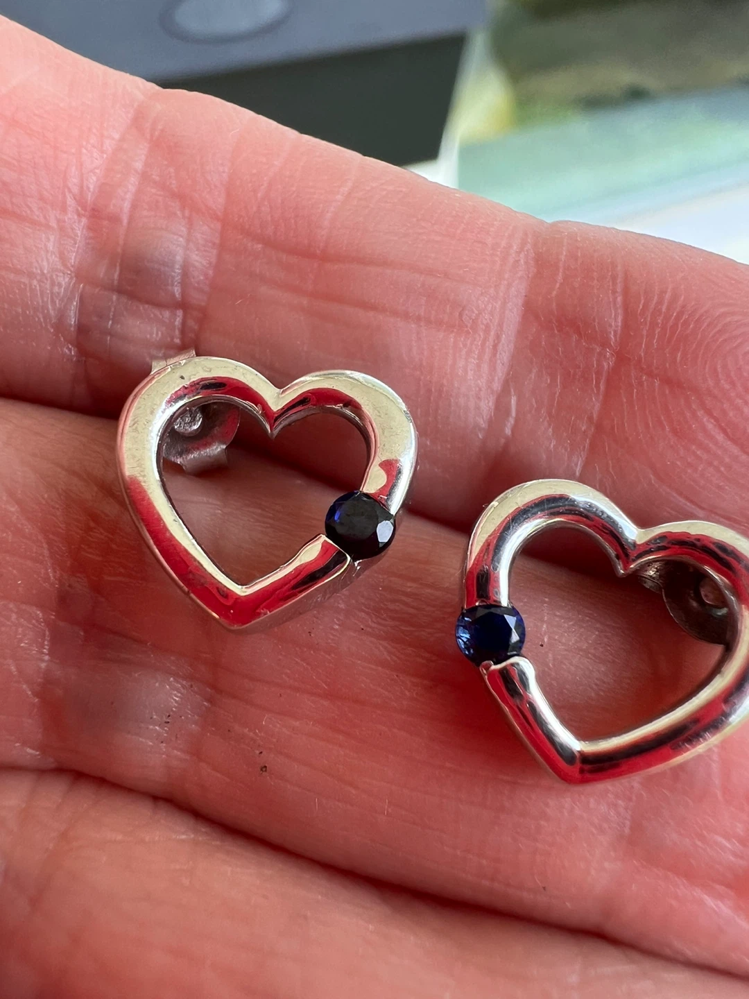 Sterling Silver and blue sapphire earrings - photo 3