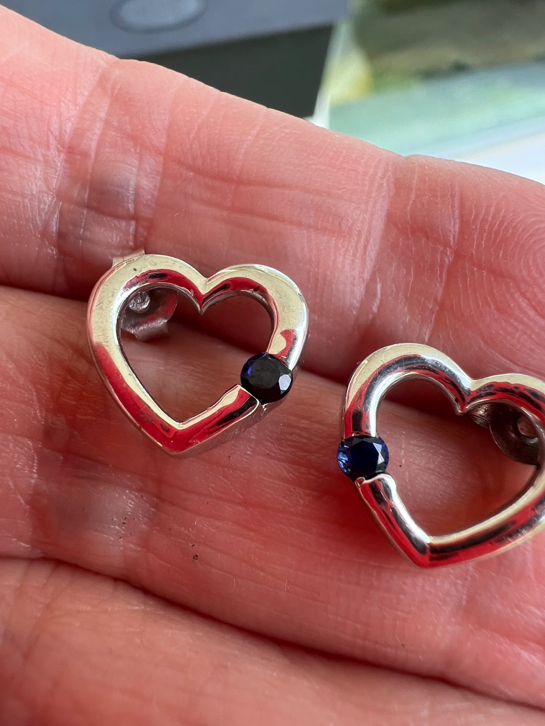 Sterling Silver and blue sapphire earrings