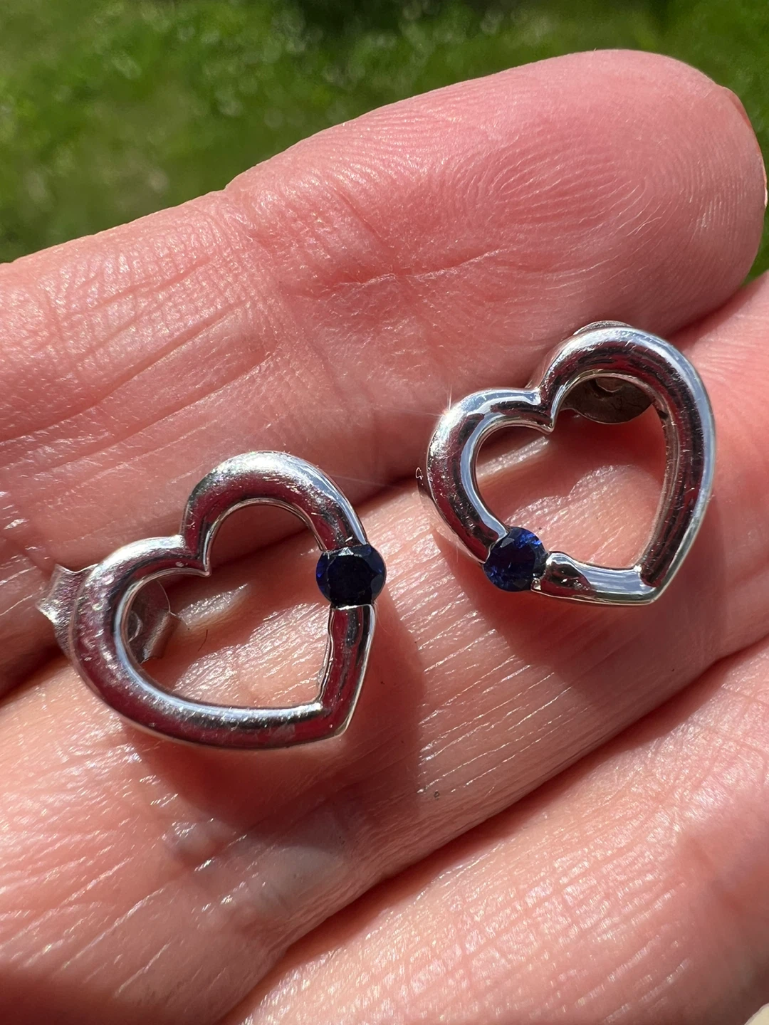 Sterling Silver and blue sapphire earrings - photo 2