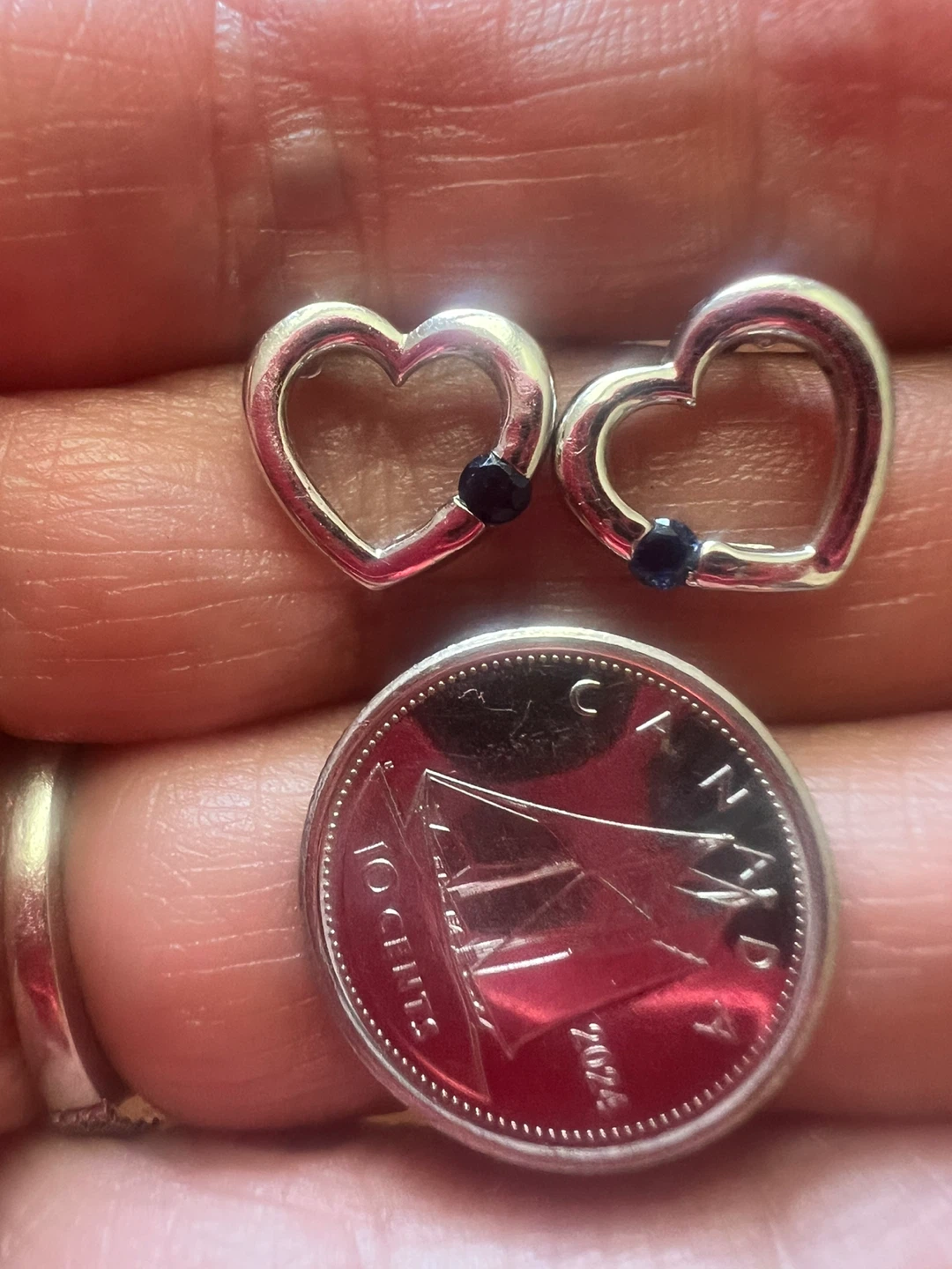 Sterling Silver and blue sapphire earrings - photo 4
