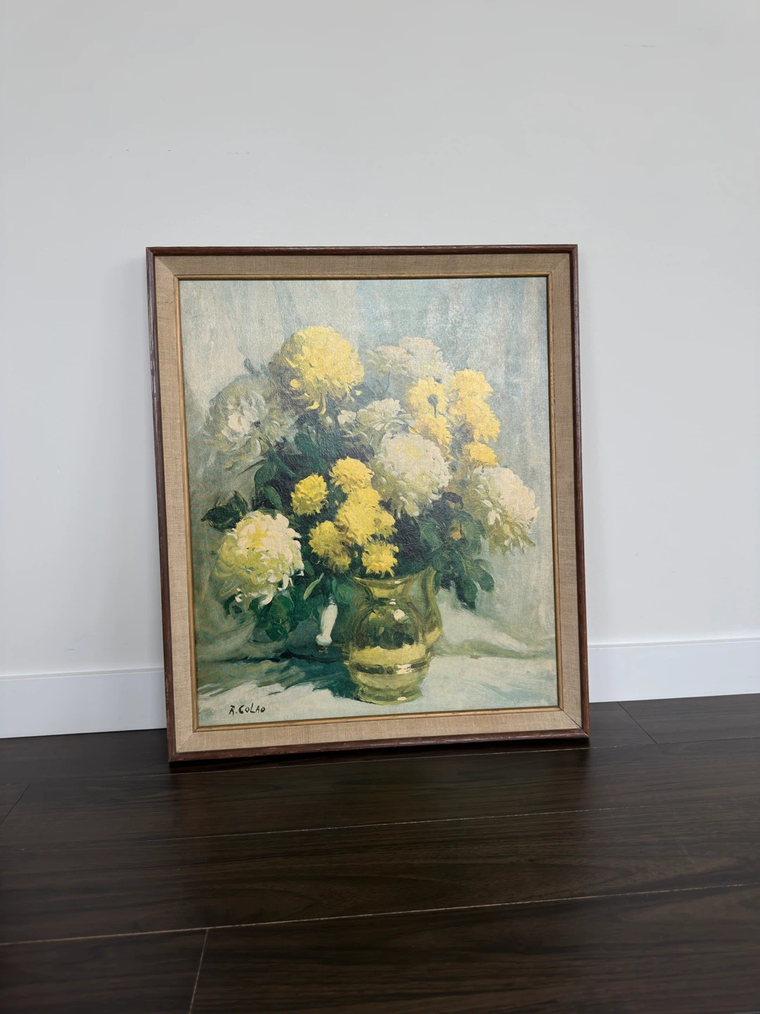 R. Colao Floral Painting Framed Art H26.5” W22.5”