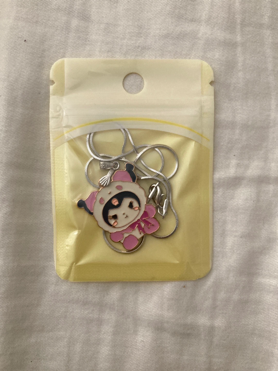 sealed sanrio kuromi necklace (doesn't tarnish)