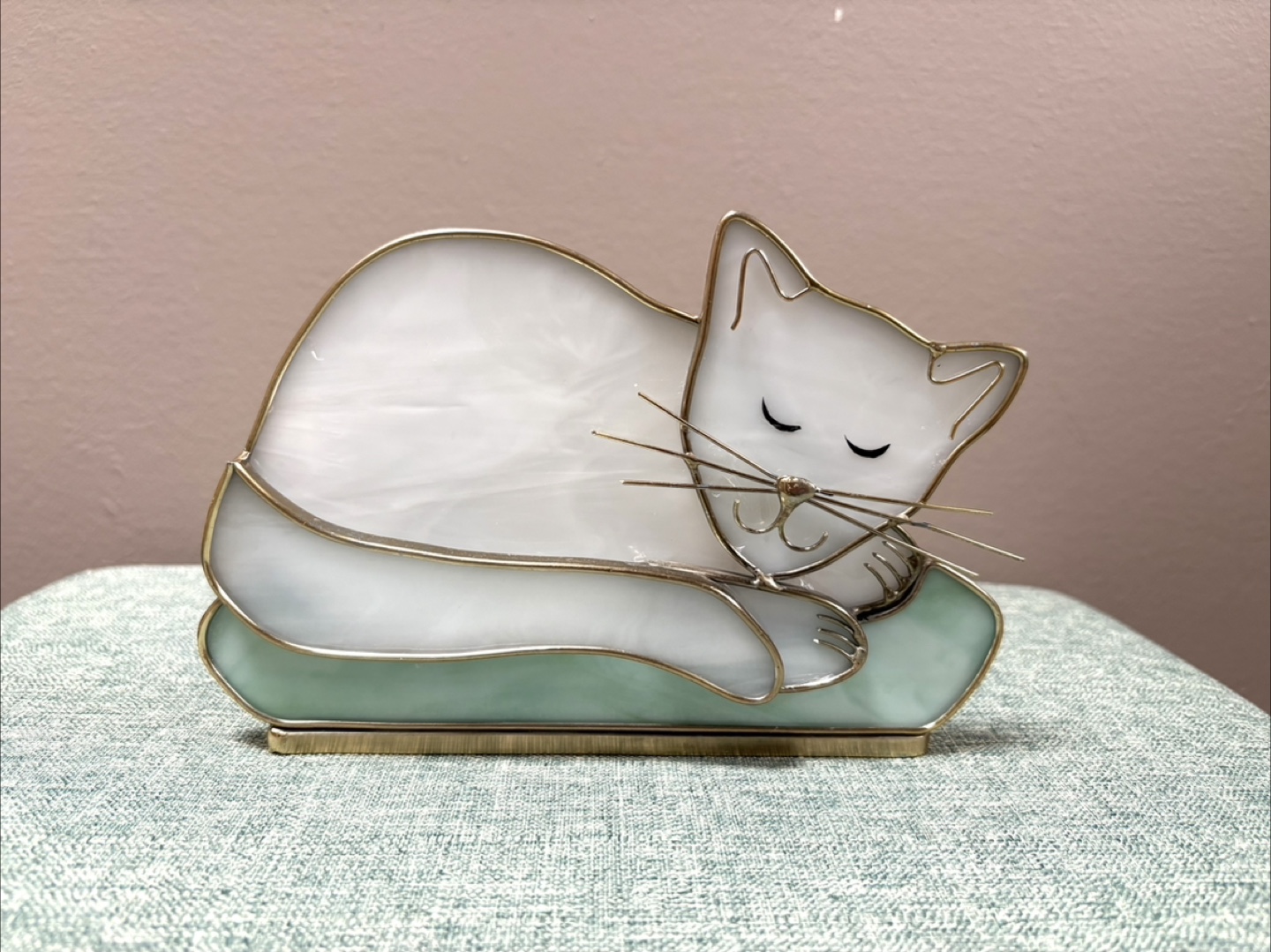 Stained Glass Sleeping Cat Figurine - photo 5