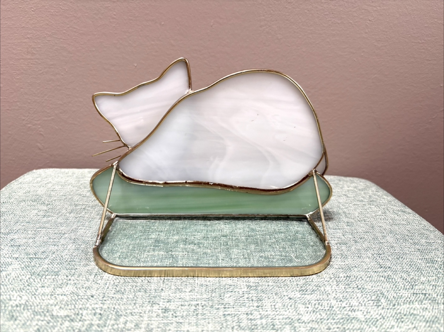 Stained Glass Sleeping Cat Figurine - photo 3