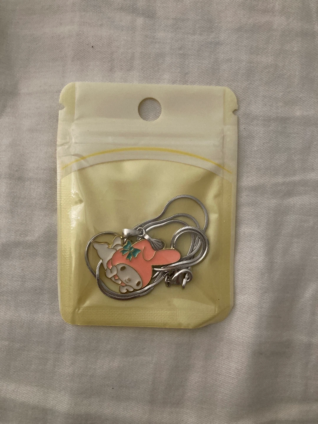 sealed sanrio my melody necklace (doesn't tarnish)