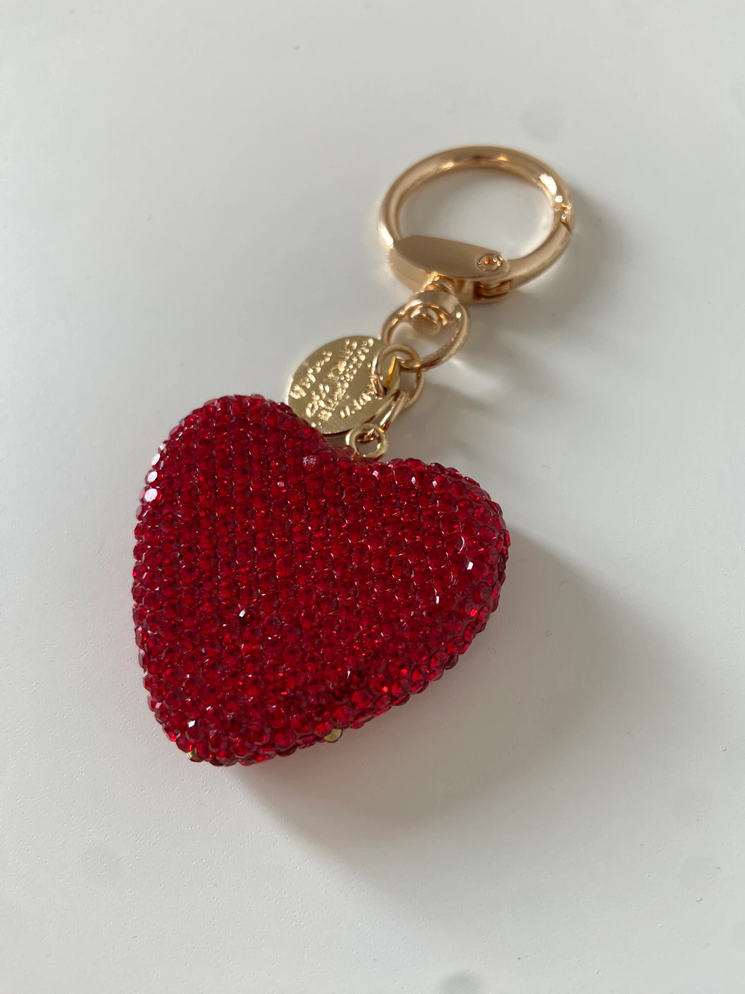 Red Heart bag charm with Rhinestones