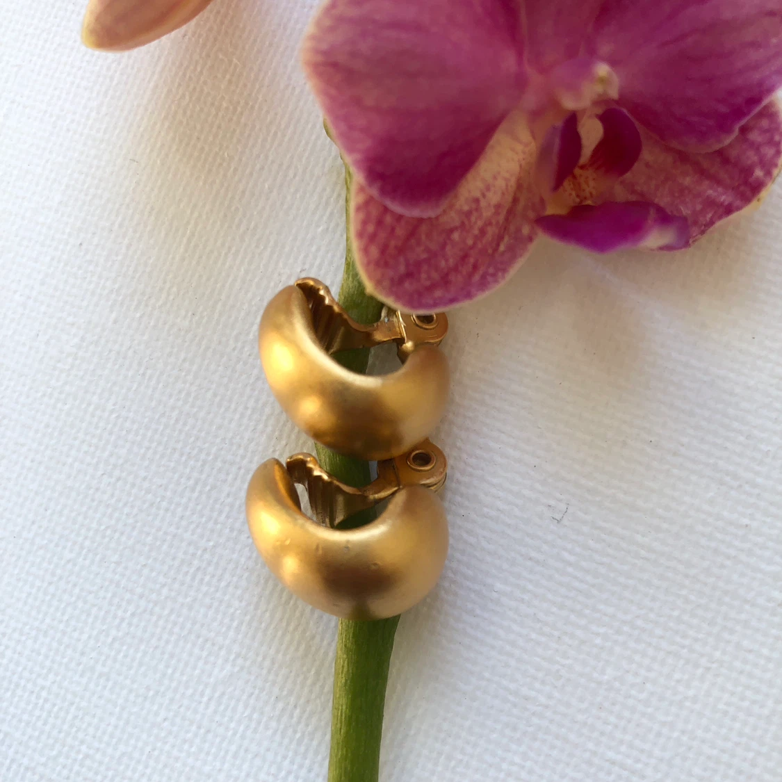 Monet Gold Tone Clip-On Hoop Earrings