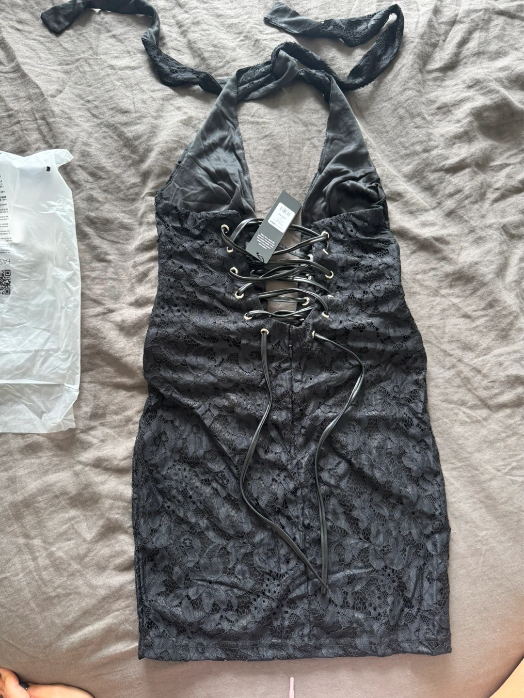 Black mini dress, cocktail lace dress - photo 3
