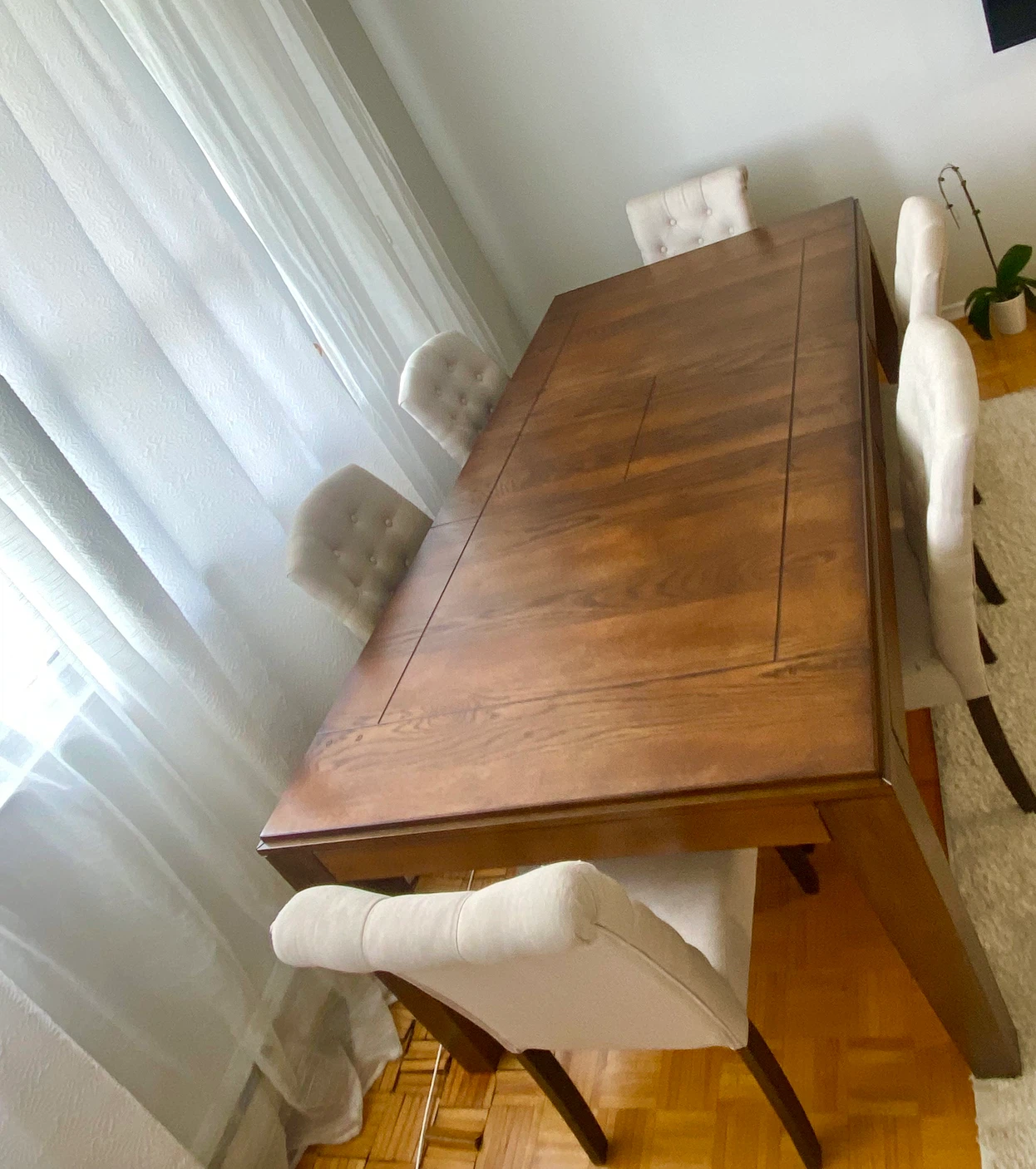 Wooden Dining Table Set with  Six Chairs - photo 2