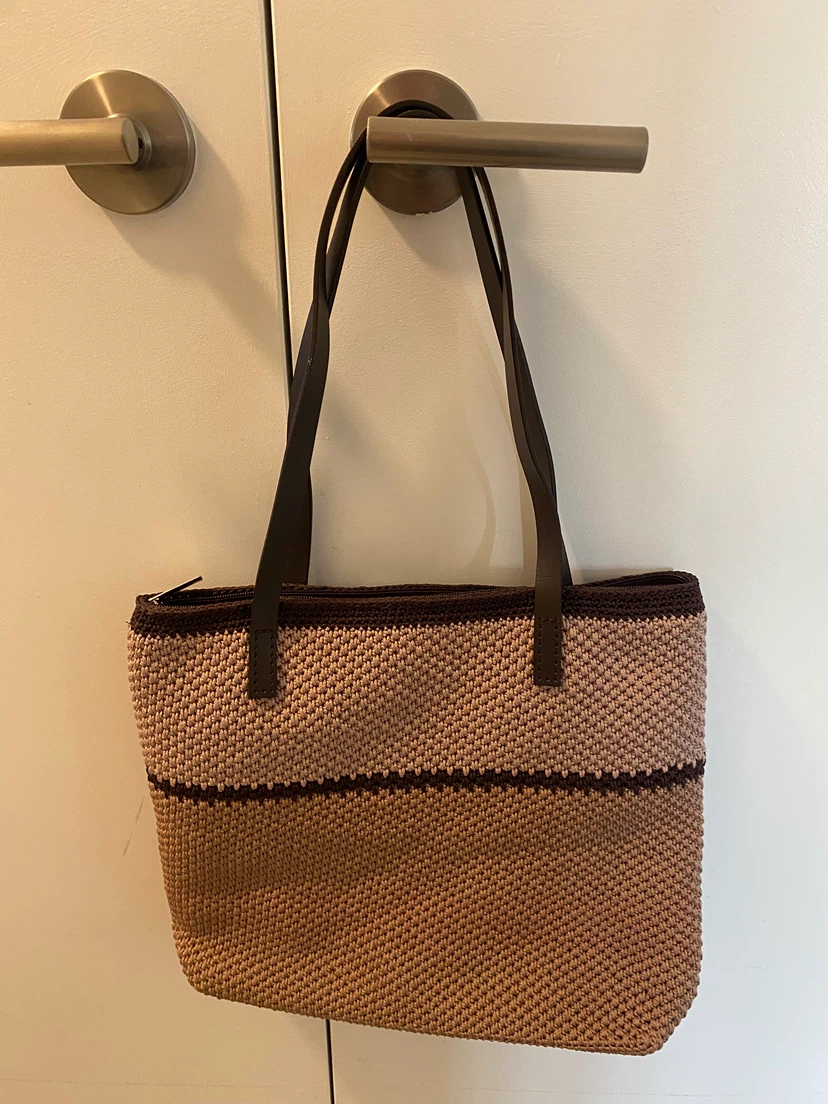 Woven Tote Bag with Leather Straps - photo 2