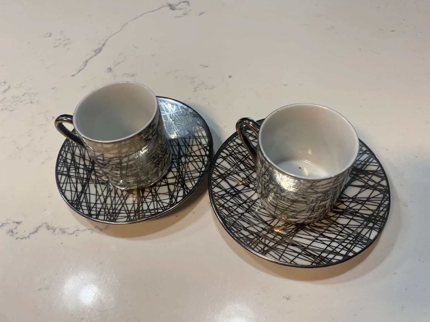 Set of 2 Espresso Cups and Saucers - photo 2