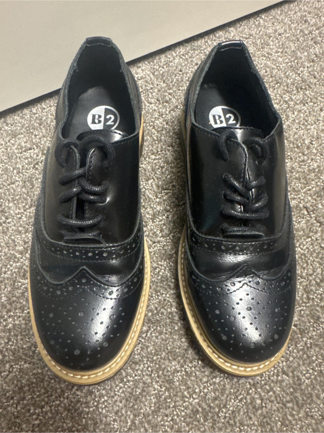 B2 Black unisex Oxford Shoes