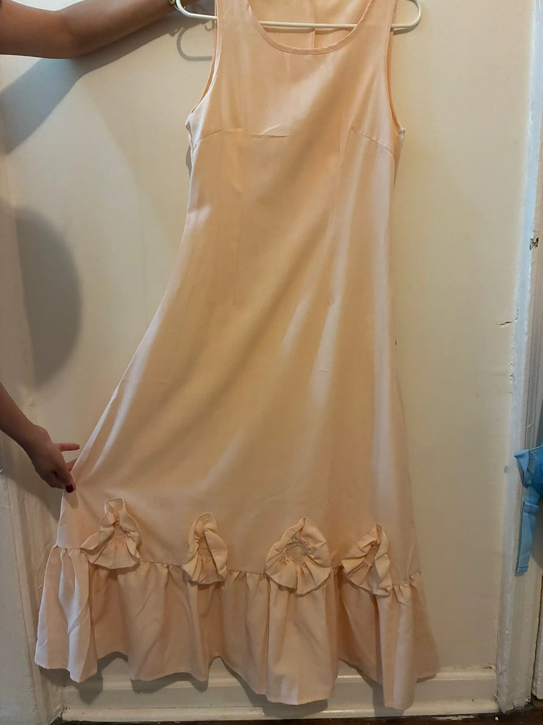 Peach Maxi Dress with Ruffled Hem