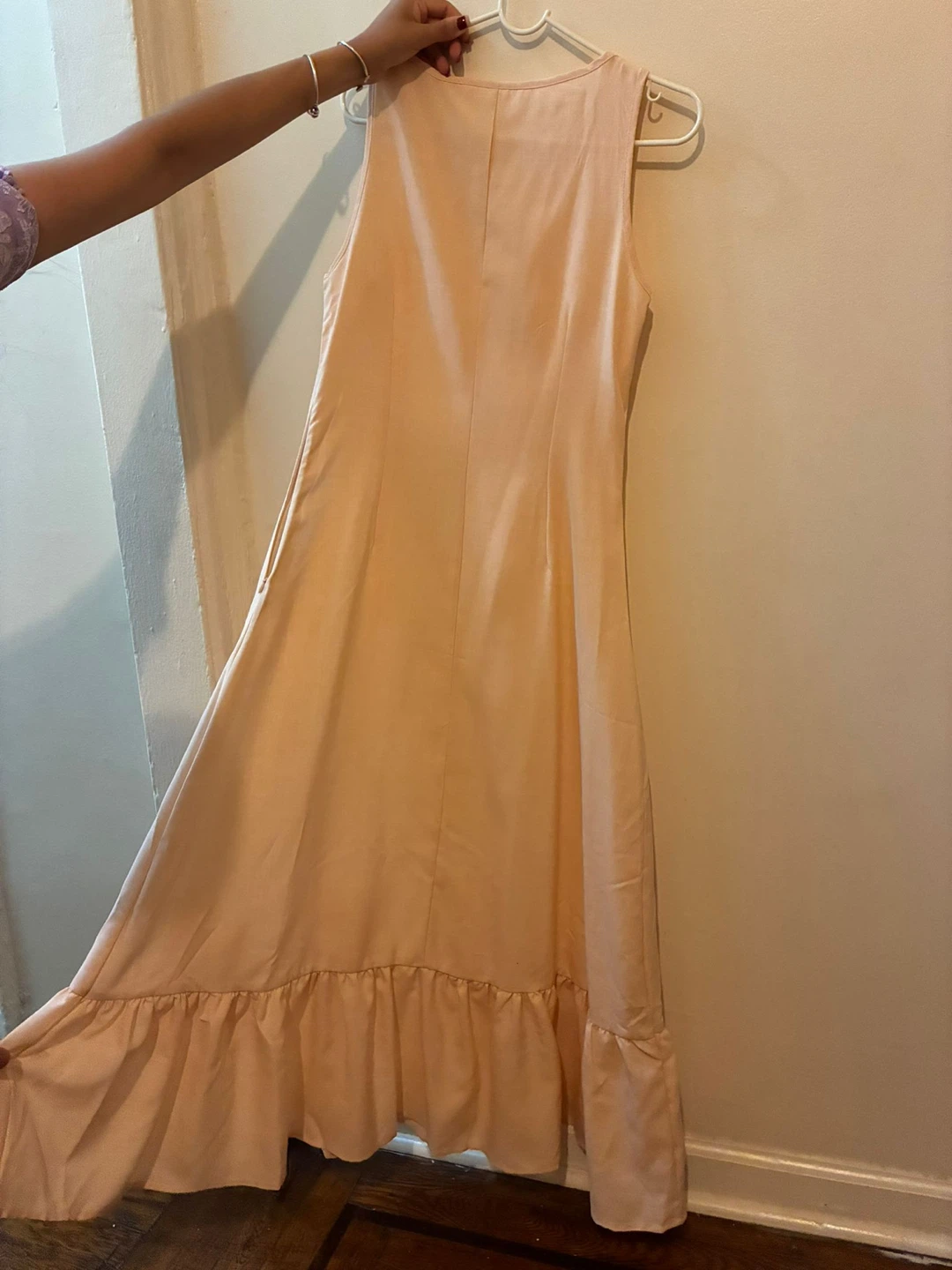 Peach Maxi Dress with Ruffled Hem - photo 2