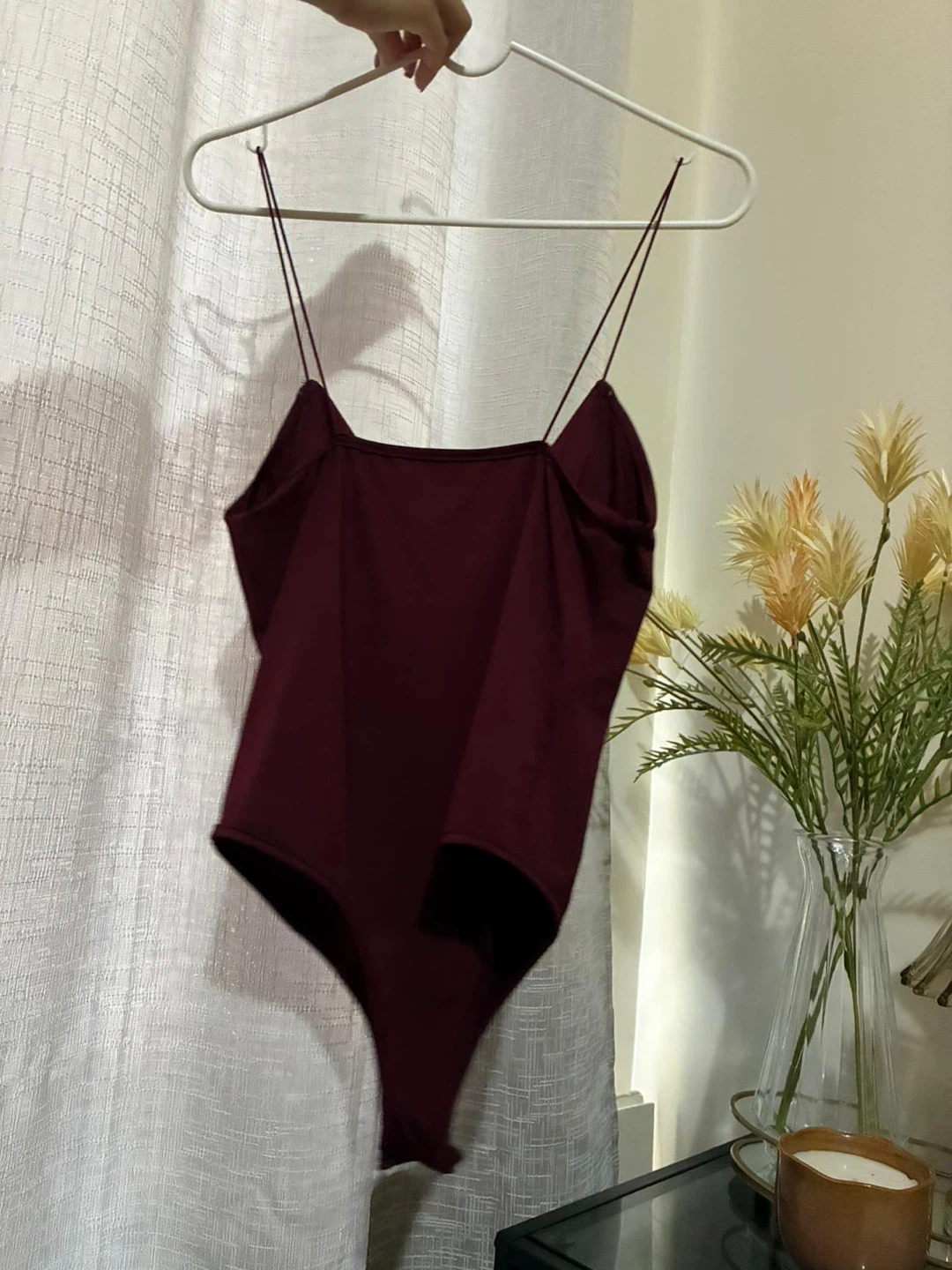 Burgundy Spaghetti Strap Bodysuit - photo 2