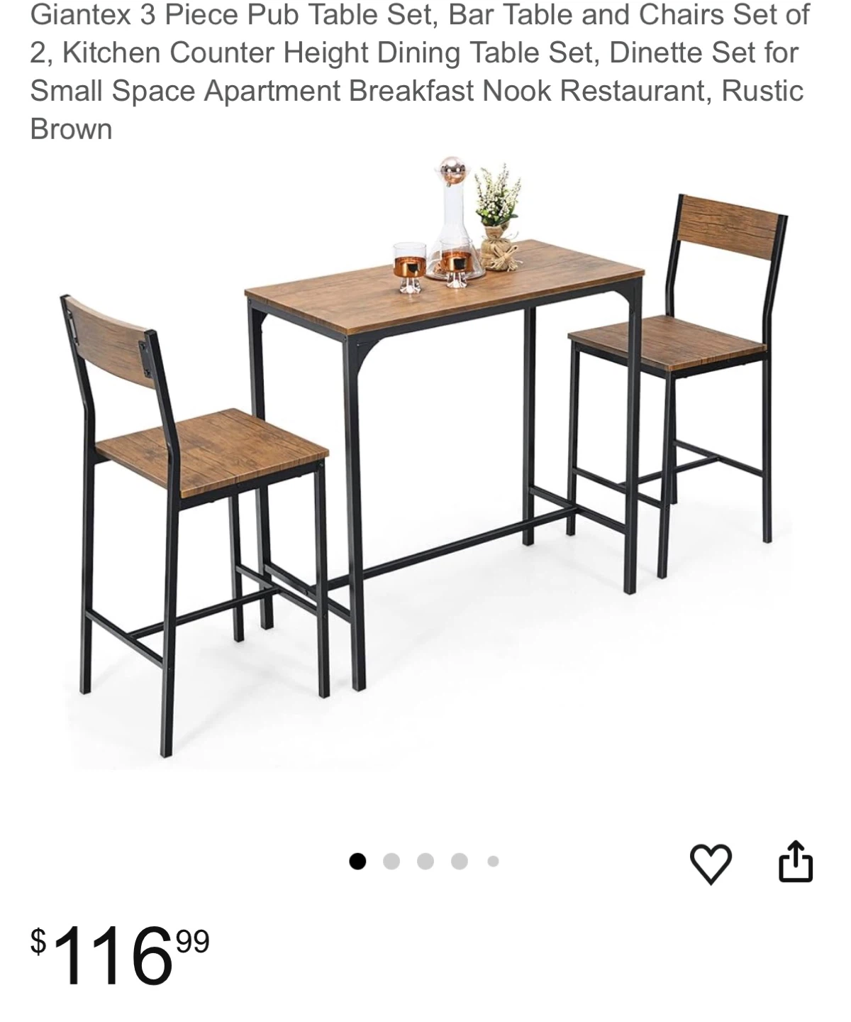 Bar Table and 2 Chairs Set - photo 4