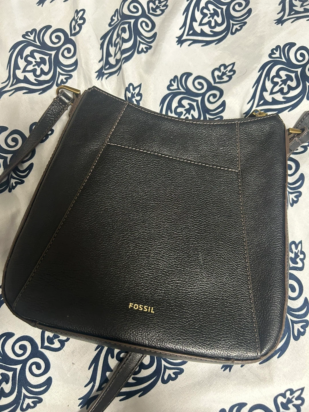 Fossil Black Leather Shoulder Bag