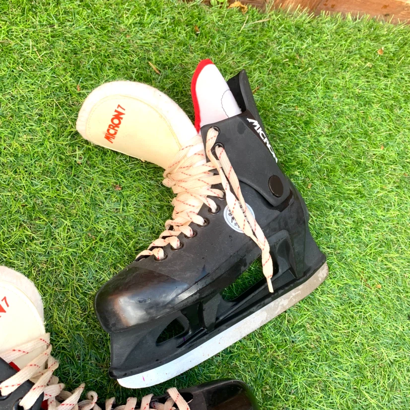 Ice Hockey Skates Adjustable Size 7-8 Black Micron 7 - photo 3