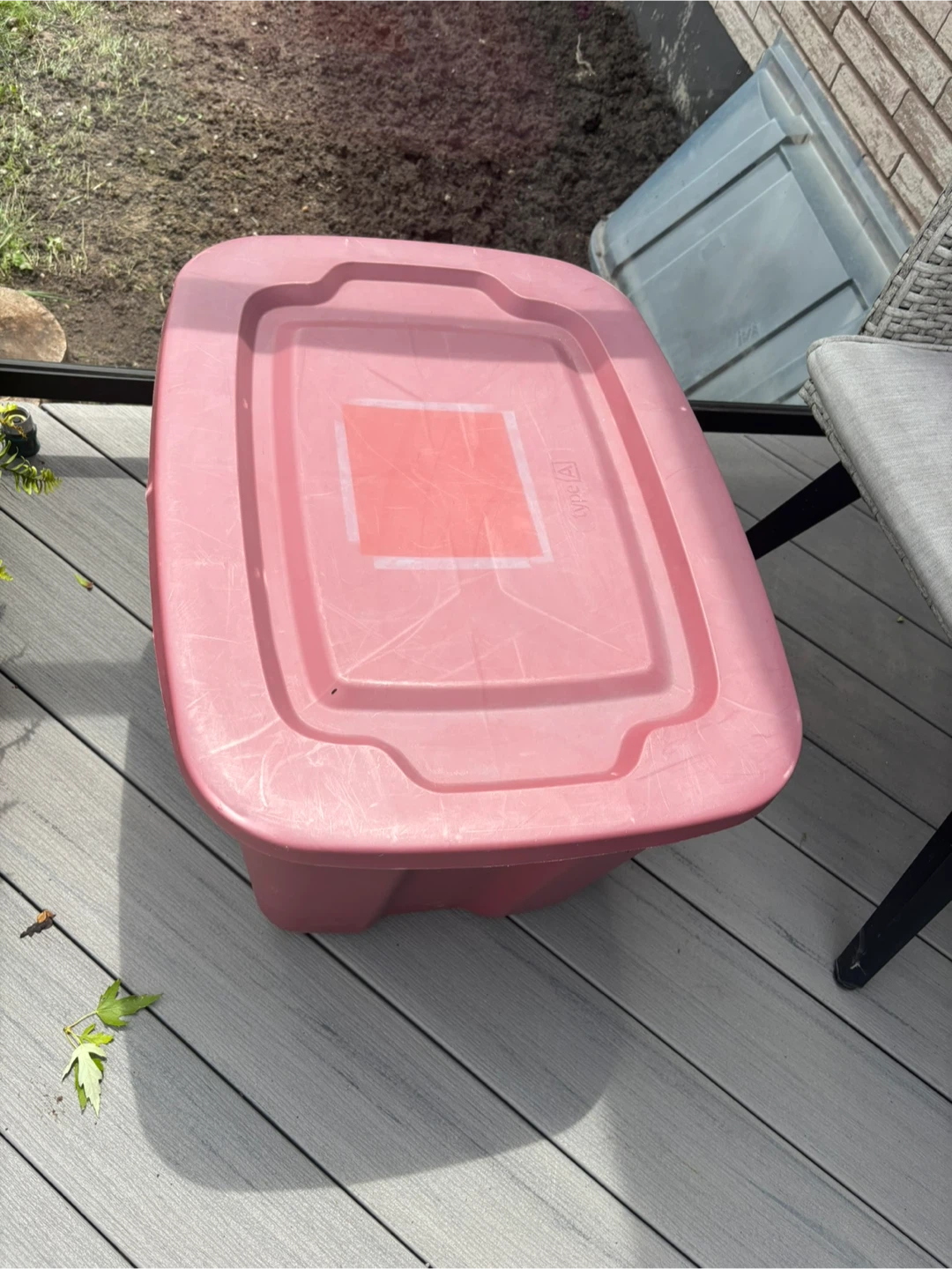 Pink Plastic Storage Bin