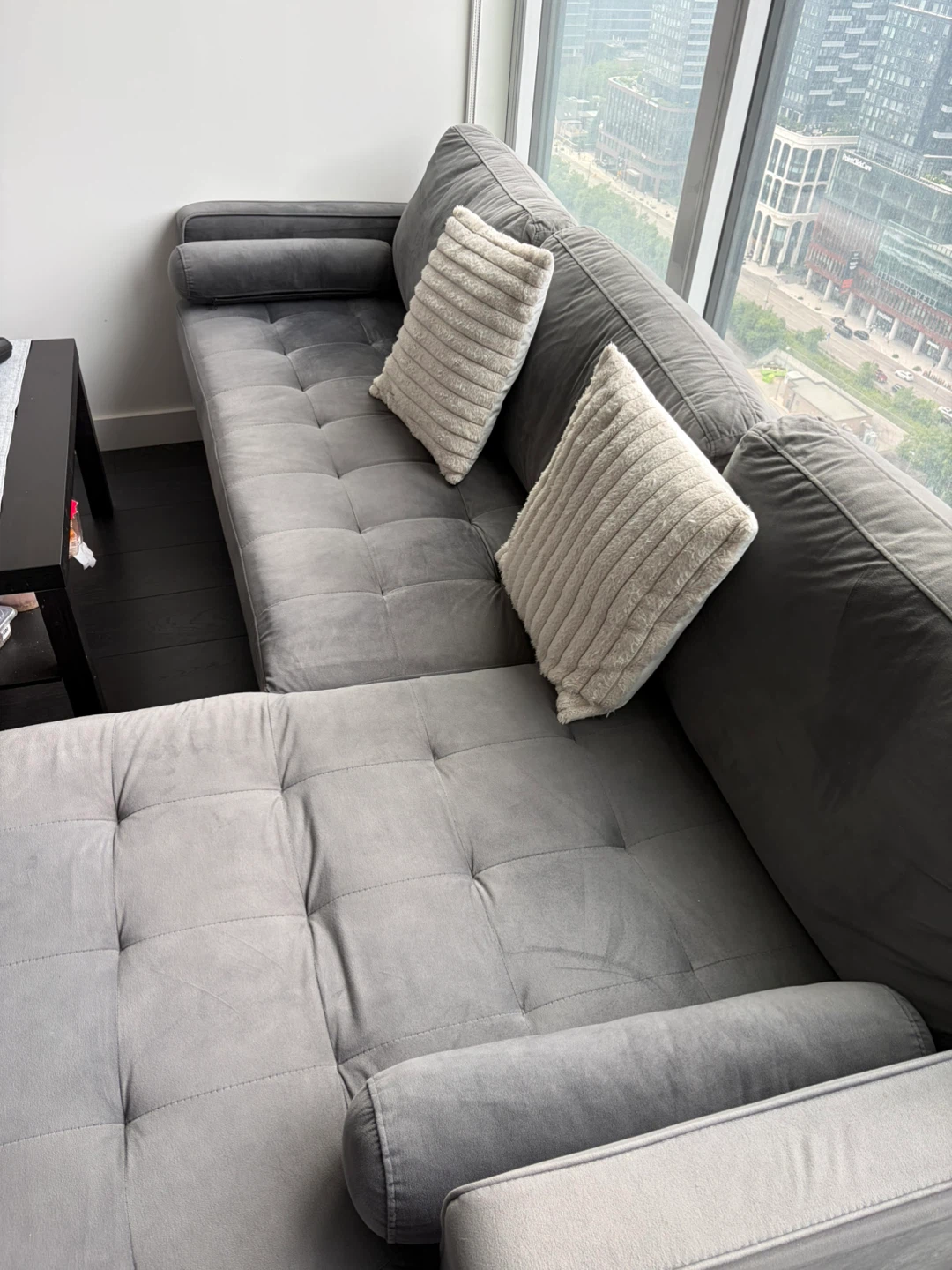 Grey Sectional Sofa with Chaise - photo 2