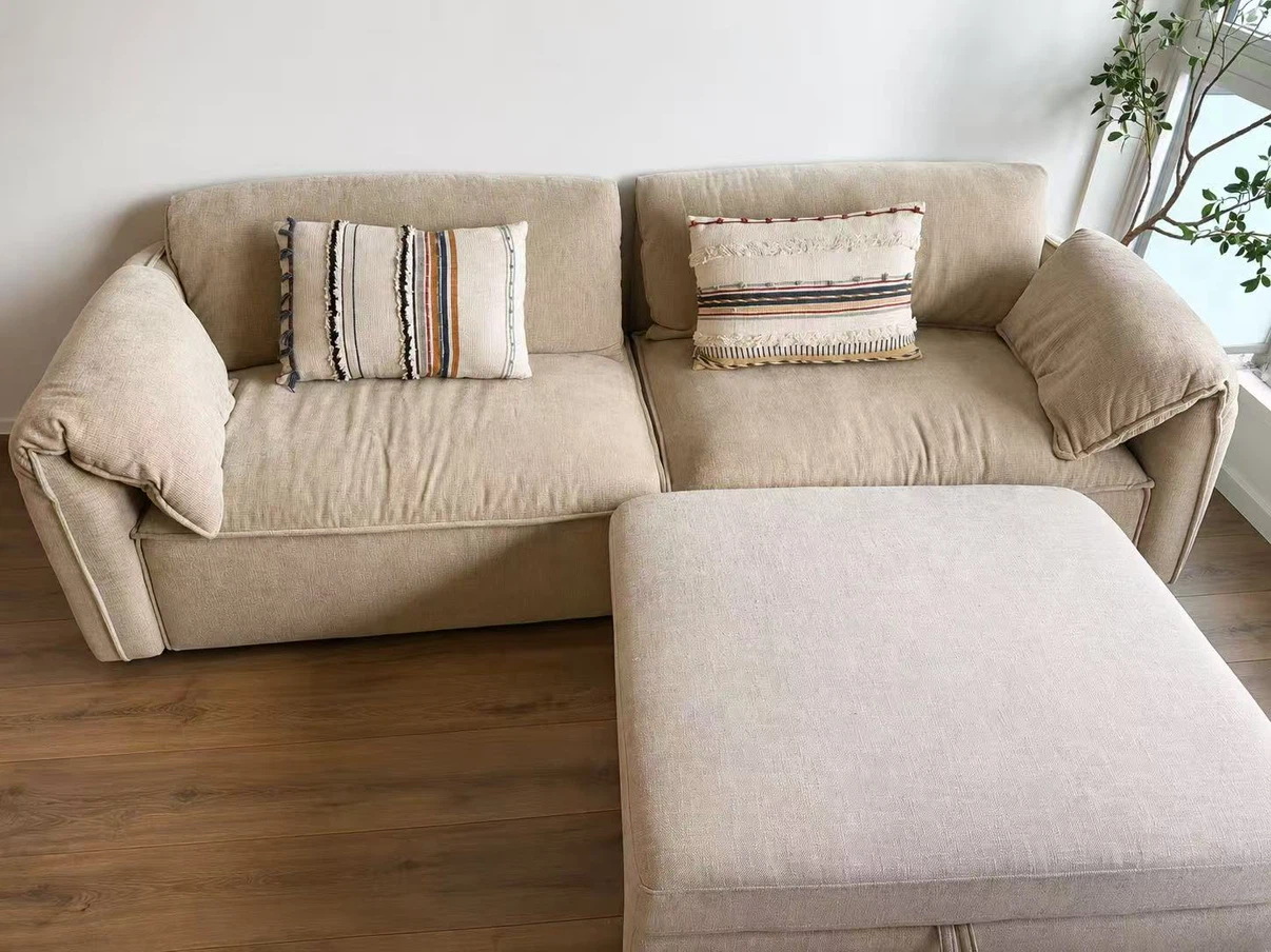 Beige Sofa with Ottoman NO PET - photo 2
