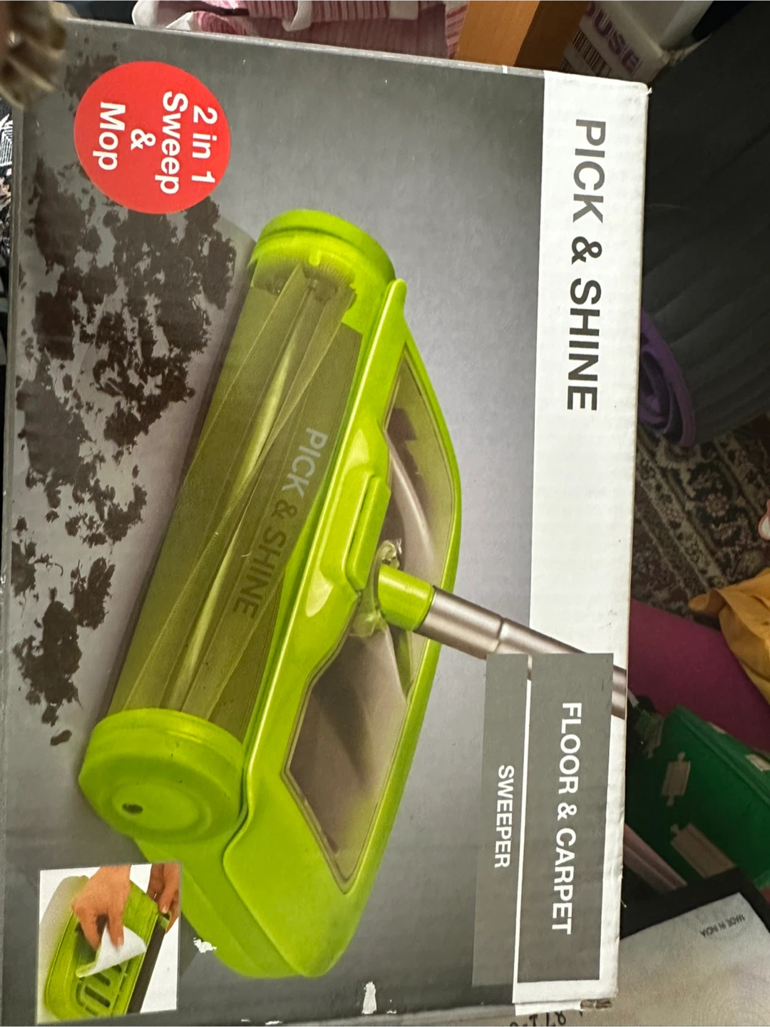 Pick & Shine 2-in-1 Sweep & Mop Floor & Carpet Sweeper
