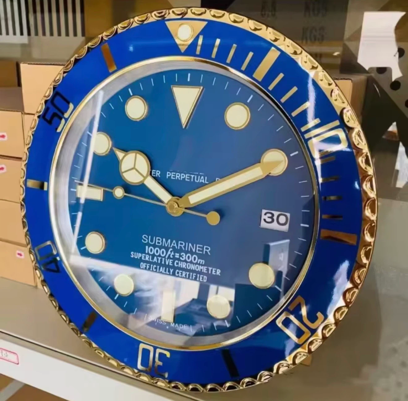 Blue Submariner Wall Clock