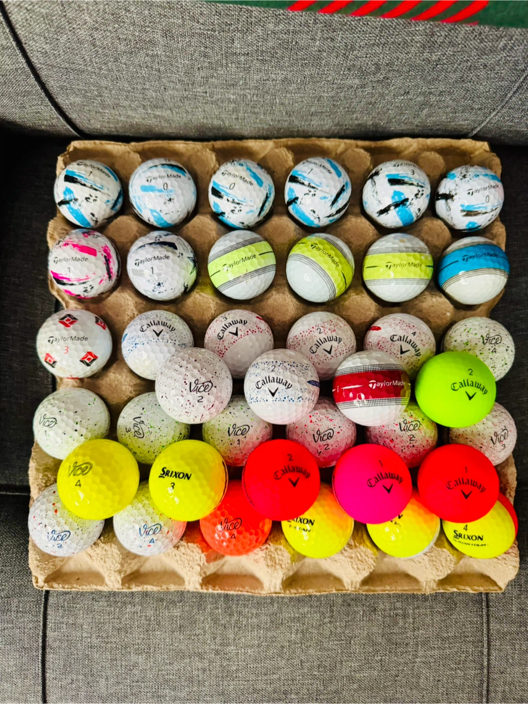39 PREMIUM GOLF BALL LOT – VICE, CALLAWAY, TAYLORMADE & SRIXON